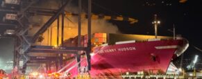 Fire Contained Aboard ONE Container Ship at Port of Los Angeles